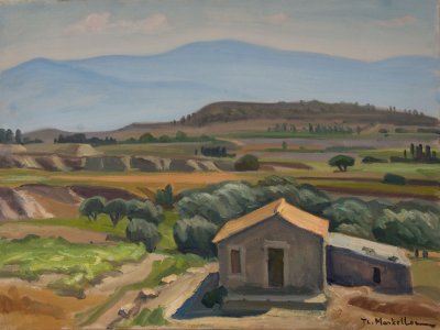 Kefalonia, Farmhouse in Solitude — Oil painting, Canvas, 46.00×61.00cm — Theodoros Markellos